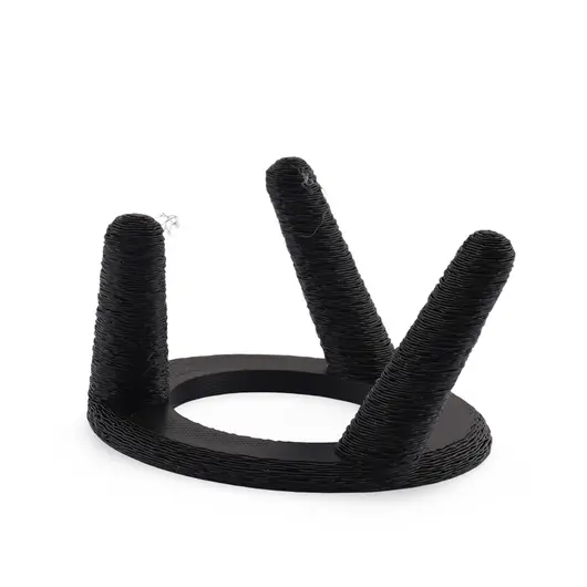 Suport pentru sfera din PLA premium, forma circulara cu trei picioare - texturat - negru, imagine 2