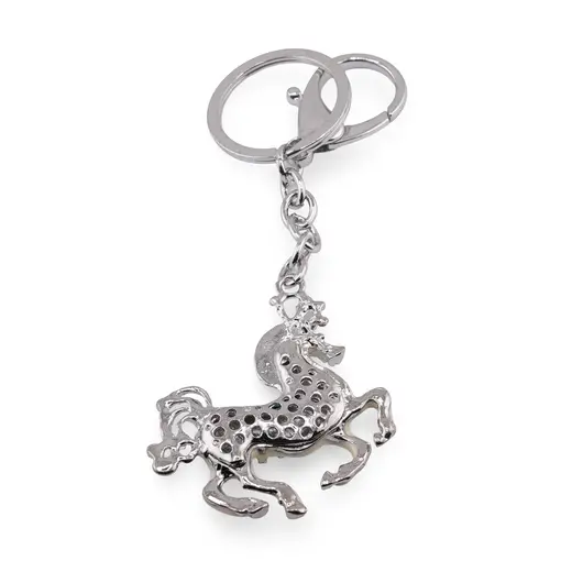 Amuleta breloc Feng Shui din metal Cal cu sa mov, 2026, imagine 2