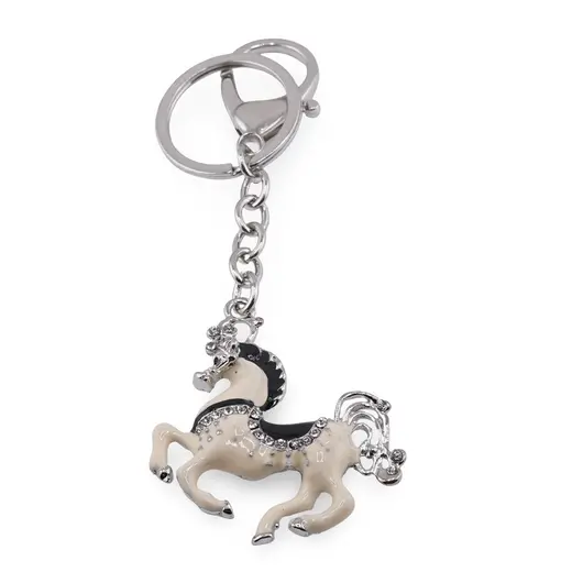 Amuleta breloc Feng Shui din metal Cal cu sa neagra, 2026