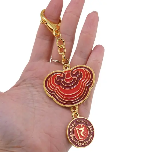 Amuleta breloc feng shui din metal Esenta spirituala Lingzhi, 2026, imagine 3