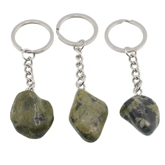 Breloc Jad serpentin piatra rulata 25mm, imagine 2