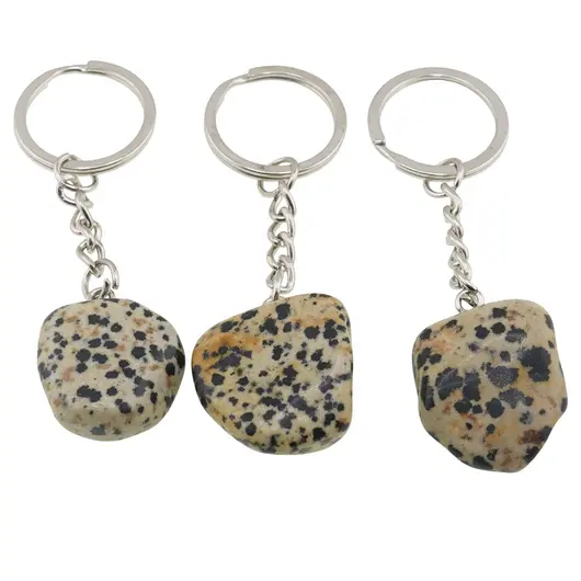 Breloc Jasp Dalmatian piatra rulata 25mm, imagine 2