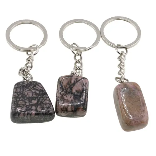 Breloc Rodonit piatra rulata 25mm, imagine 2