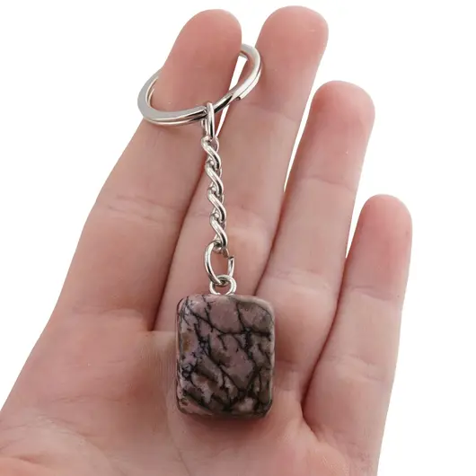 Breloc Rodonit piatra rulata 25mm, imagine 3