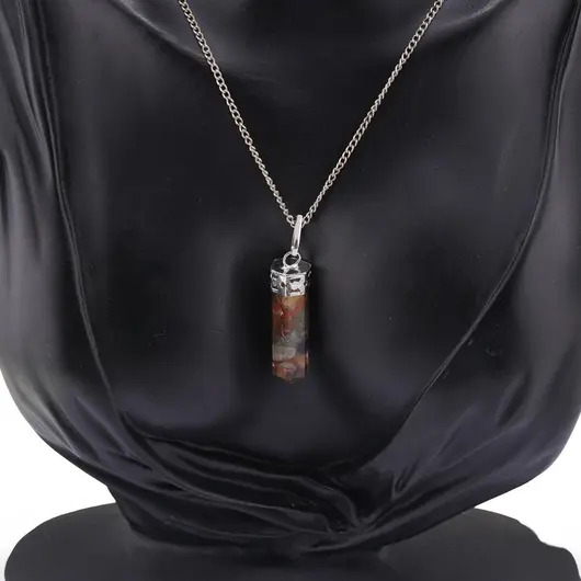 Pandantiv cu varf si montura argintie Mix de cristale in rasina, imagine 2