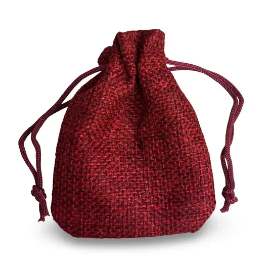 Saculet material textil grena 9x7cm, imagine 2