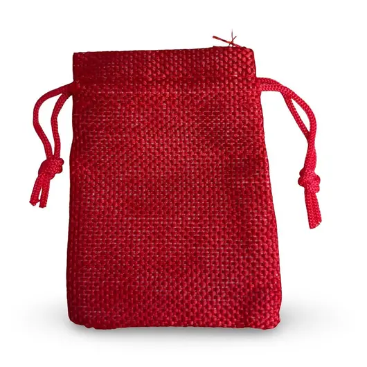 Saculet material textil rosu 9x7cm