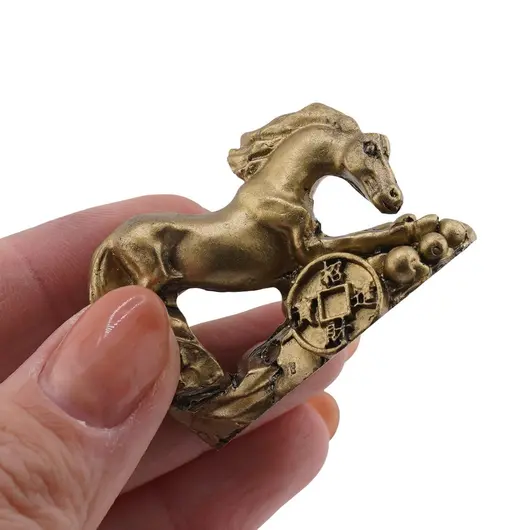 Set 6 statuete Feng Shui din rasina Cai pe monede, 3-4cm, imagine 3