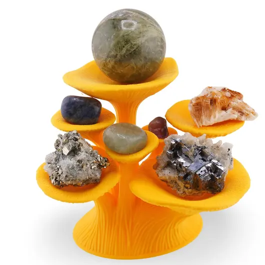 Suport pentru cristale din PLA premium, ciuperca - galben