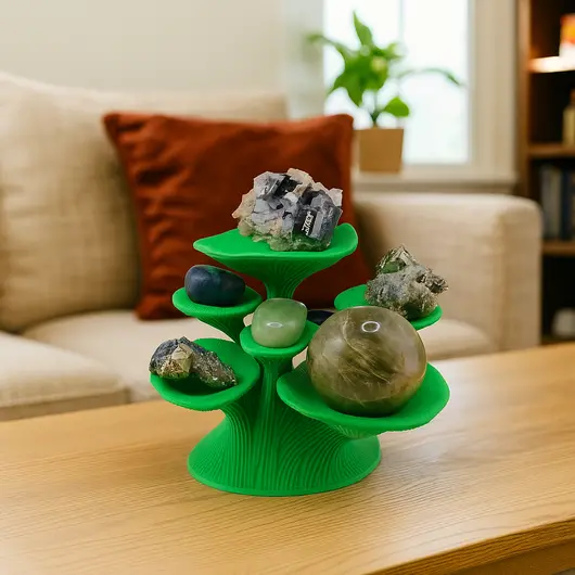 Suport pentru cristale din PLA premium, ciuperca - verde, imagine 4