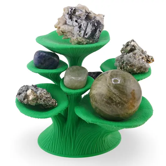 Suport pentru cristale din PLA premium, ciuperca - verde
