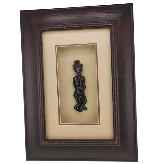 Tablou cu rama din lemn silueta africana rugandu-se, 36cm x 27cm