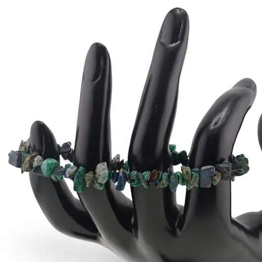 Bratara pe elastic cu pietre chips Turcoaz verde, imagine 3