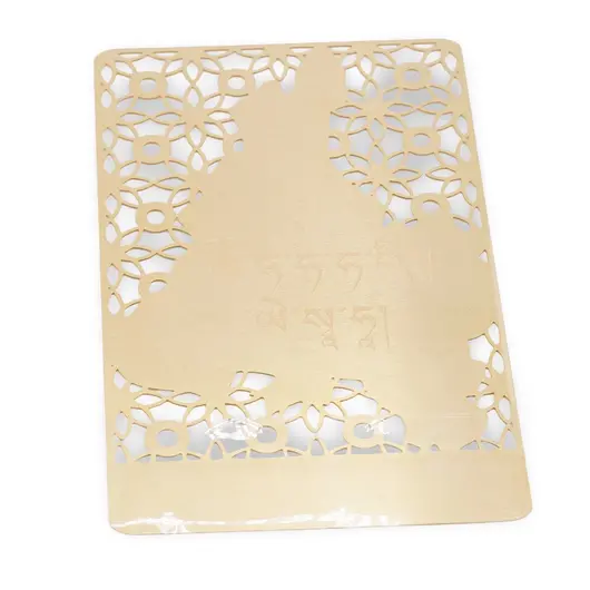 Card feng shui din metal auriu cu Ksiddigarbha pe Chi Lin pentru protectie, 2026, imagine 2