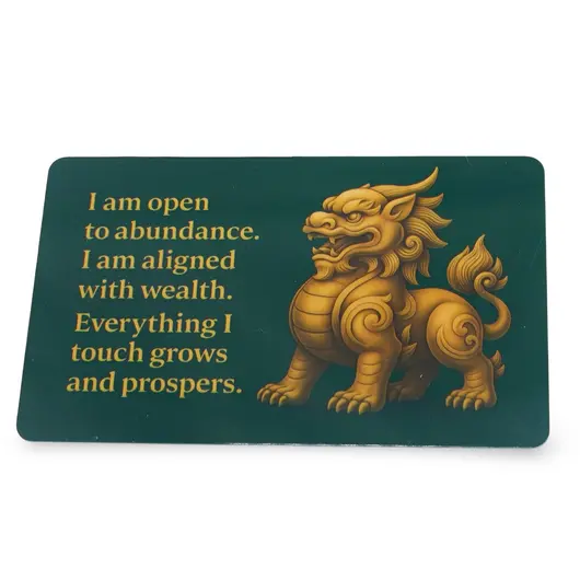 Card feng shui din plastic cu Bolul prosperitatii si Pi Xiu pentru abundenta financiara, 2026, imagine 2