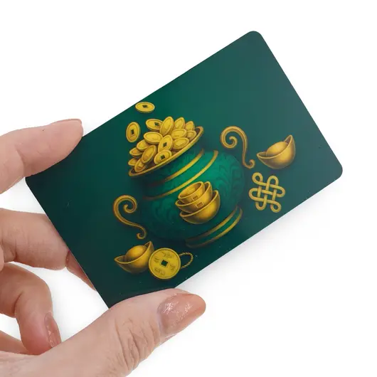 Card feng shui din plastic cu Bolul prosperitatii si Pi Xiu pentru abundenta financiara, 2026, imagine 3