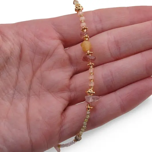 Colier Cristal de stanca fatetat 2mm, Agat Verde fatetat 2mm, mix cristale si elemente aurii, imagine 3