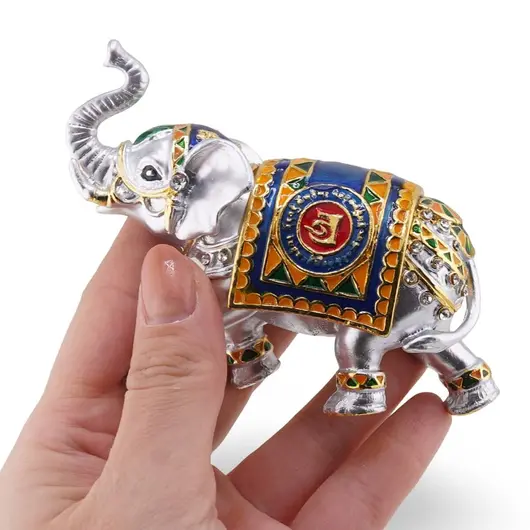 Statueta Premium Feng Shui din metal Elefant si Rinocer, 2026, imagine 4