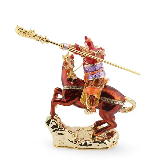 Statueta Premium Feng Shui din metal Kuan Kung Calare, 2026, imagine 2