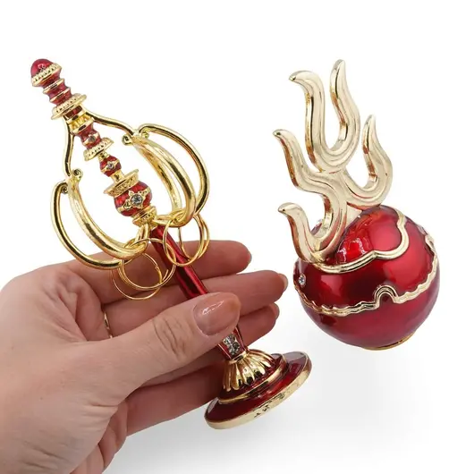 Statueta Premium Feng Shui din metal Mingea de foc Si Toiagul Ksiddigarbha , 2026, imagine 3