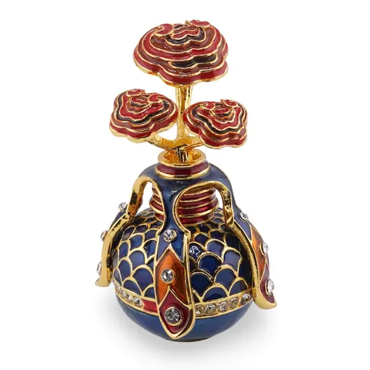 Statueta Premium Feng Shui din metal Vază Long Life cu Lingzhi, 2026