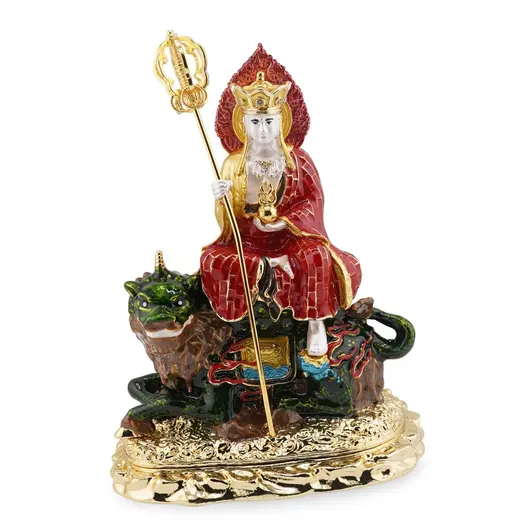 Statueta Premium Feng Shui din metal Zeita Ksiddigarbha pe Chi Lin, 2026