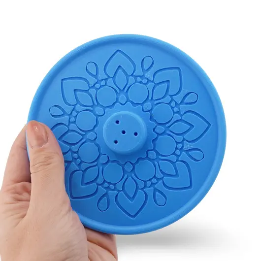 Suport aromaterapie pentru ardere betisoare parfumate gravat cu model mandala - albastru, imagine 3