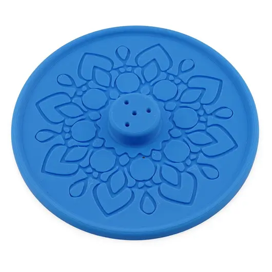 Suport aromaterapie pentru ardere betisoare parfumate gravat cu model mandala - albastru