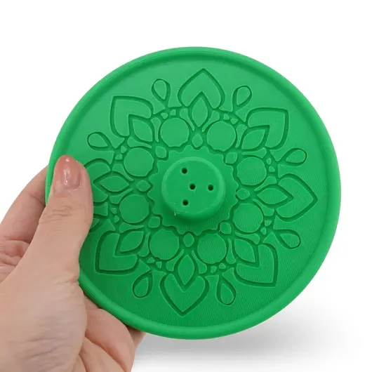 Suport aromaterapie pentru ardere betisoare parfumate gravat cu model mandala - verde, imagine 3