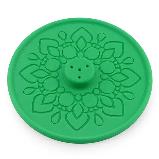 Suport aromaterapie pentru ardere betisoare parfumate gravat cu model mandala - verde