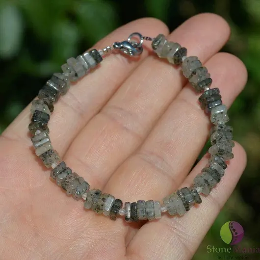 Bratara cuart dendritic patratele 6-7mm