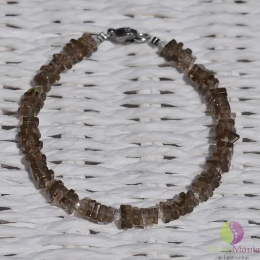 Bratara cuart fumuriu deschis patratele 5-6mm