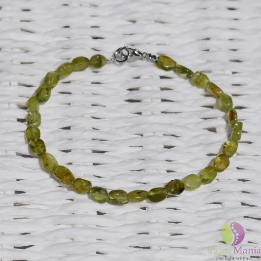 Bratara peridot oval neregulat 5mm