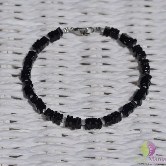 Bratara turmalina neagra patratele 4-5mm