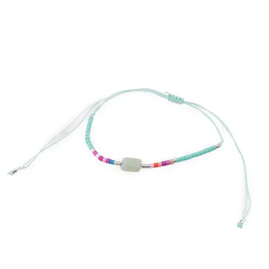 Bratara snur reglabil, Aventurin dreptunghiular si elemente colorate