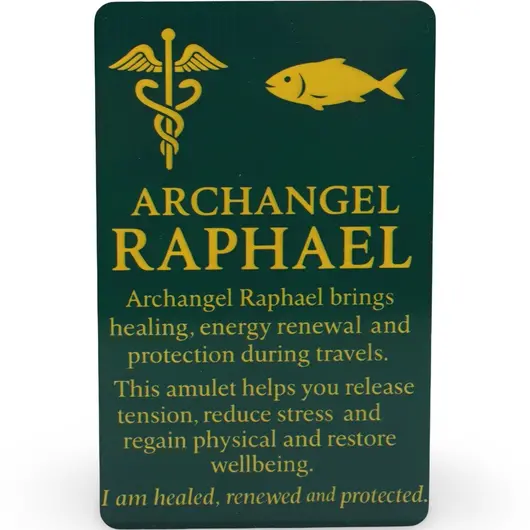 Card feng shui din plastic Arhanghelul RAPHAEL, Ingerul vindecarii si al protectiei, imagine 2