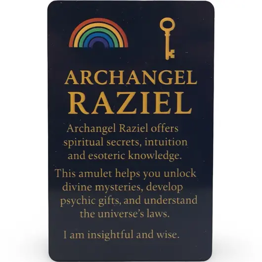 Card feng shui din plastic Arhanghelul RAZIEL, Ingerul intelepciunii si intuitiei, imagine 2