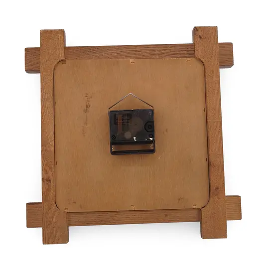 Ceas vintage din lemn, model patrat cu cifre romane - 28cm, imagine 2