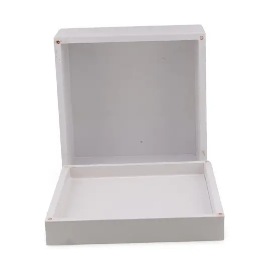 Cutie alba cu model floral negru, 13x13 cm, imagine 2