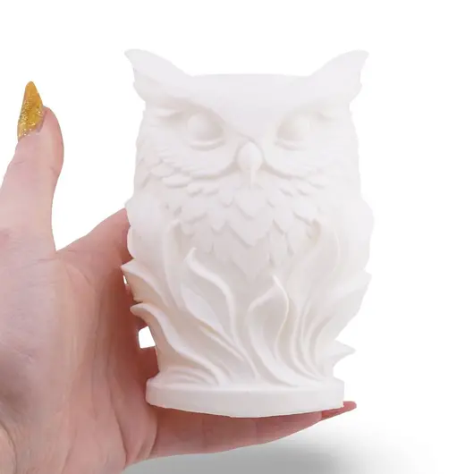 Decoratiune / Suport model bufnita - alb, imagine 3
