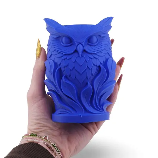 Decoratiune / Suport model bufnita - albastru, imagine 3
