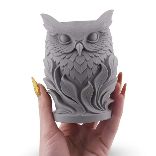 Decoratiune / Suport model bufnita - gri, imagine 3