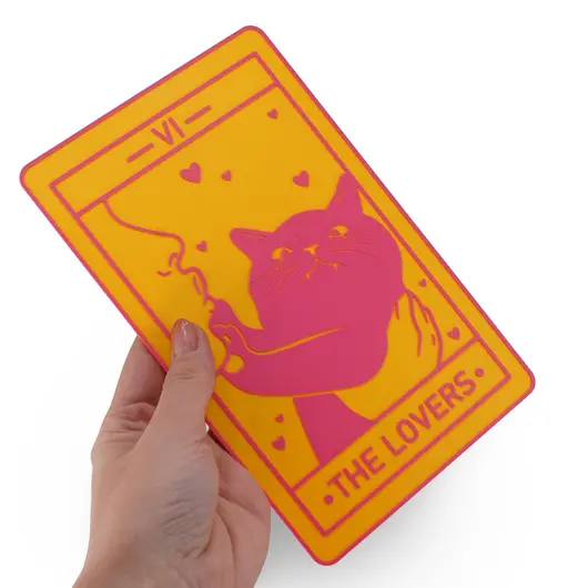 Decoratiune tip carte de tarot THE LOVERS, 20cm, imagine 3
