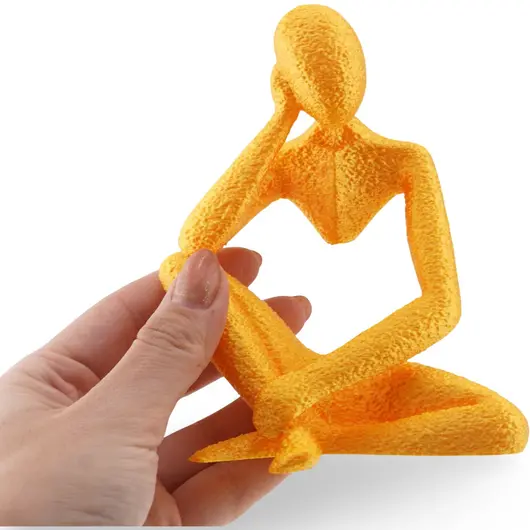 Figurina silueta ganditoare model minimalist, 12cm - aurie, imagine 3