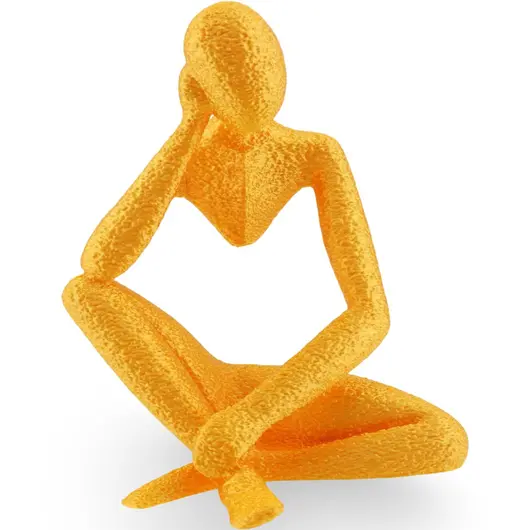 Figurina silueta ganditoare model minimalist, 12cm - aurie