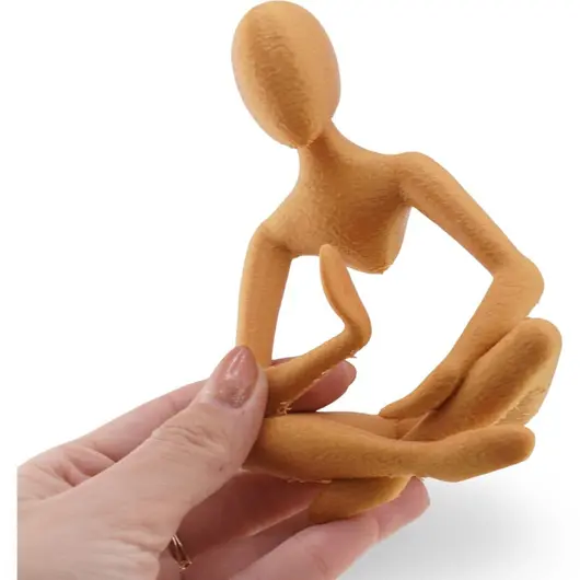 Figurina silueta in postura de meditatie, 12cm - galben inchis, imagine 2