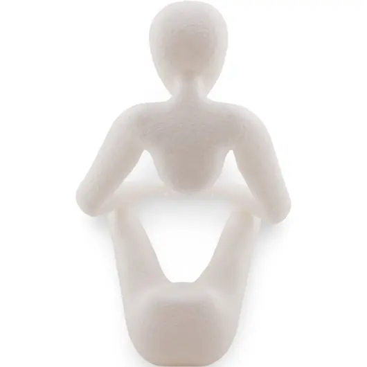 Figurina silueta in pozitie de sezut, 15cm - alb, imagine 2