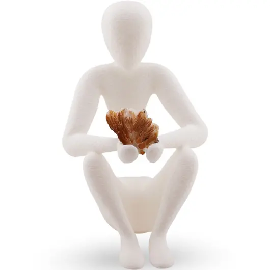 Figurina silueta in pozitie de sezut, 15cm - alb, imagine 3