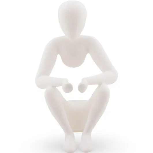 Figurina silueta in pozitie de sezut, 15cm - alb