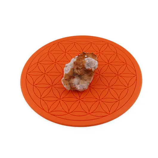 Grila pentru cristale Floarea Vietii gravata, 20cm - portocaliu, imagine 2